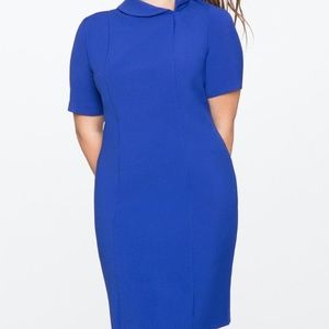 Eloquii Asymmetrical Collar Work Dress
